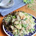 さっぱりと食べられる！水菜とツナとくるみのポテトサラダ