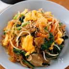 『彩り野菜と卵のチャプチェ風炒め』簡単旨い！春雨の戻し不要♪