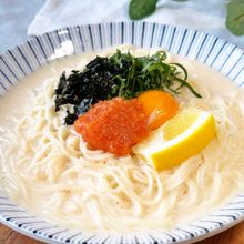 豆乳で濃厚クリーミー明太そうめん