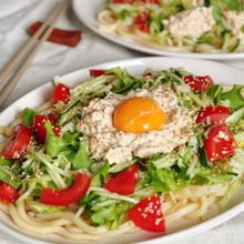 【ツナマヨサラダうどん】火を使わず簡単！野菜もたっぷり♪