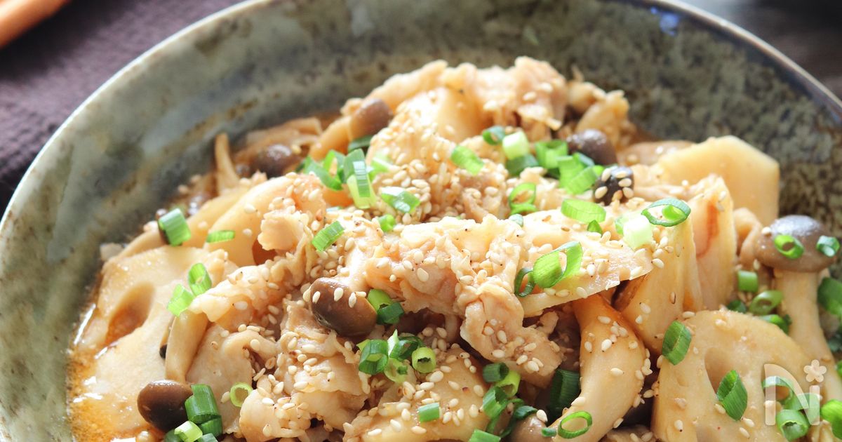 【豚肉と蓮根の旨辛煮】ヘルシーでめっちゃご飯に合うおかず♪