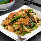 食欲爆発☆鶏ニラ黒酢炒め！