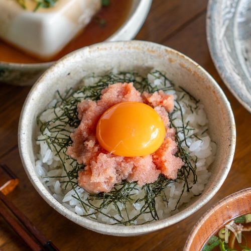 【明太子の卵かけご飯】急ぎのランチに♪
