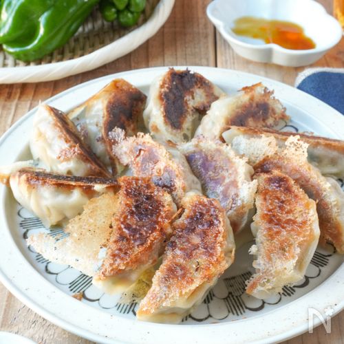 野菜1つで！＼ピーマン焼餃子／