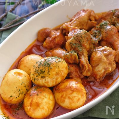 ヨーグルト不要＊手羽元とゆで卵のバターチキンカレー煮込み＊