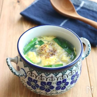 【食べるスープ】ふんわり卵のニラたま春雨生姜スープ