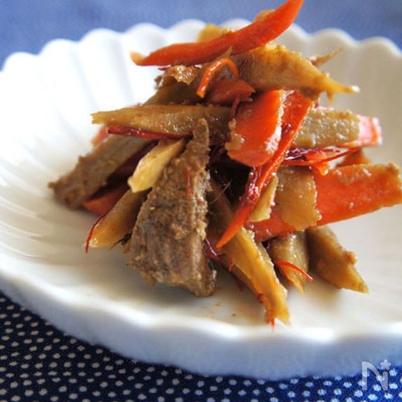 美肌☆醤油麹deきんぴらレバー炒め
