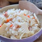 だし香る💛タケノコとベーコンの炊き込みご飯