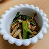 まゆのの作ってみた!投稿(レンジで簡単♪春菊とえのきの梅ポン和え)