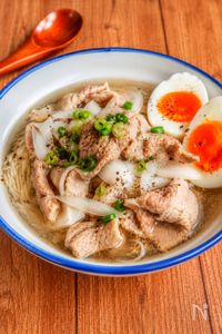【豚こまネギ塩中華そうめん】食べ応え抜群♪旨みたっぷり♡