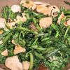 鶏むね肉と春菊の塩昆布バタぽん炒めの工程5
