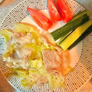 255224の作ってみた!投稿(重ねるだけのうま塩豚キャベツ)