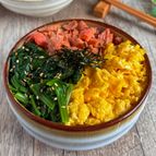 栄養満点♩塩鮭３色丼