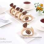 ノンオイルdeふわふわ♡紅茶&栗のシフォンロール
