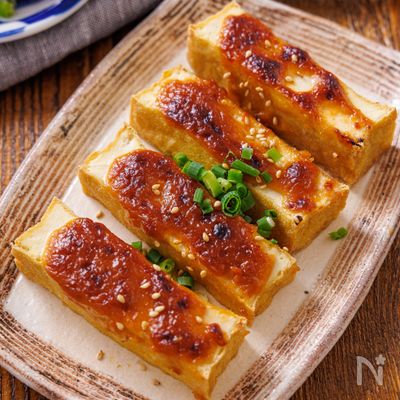【トースターで楽ちん♪】厚揚げの味噌マヨ焼き☆おつまみに最高