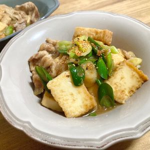 ゆかりの作ってみた!投稿(コスパ抜群！お手軽♪【厚揚げと豚こまの甘辛煮炒め】)