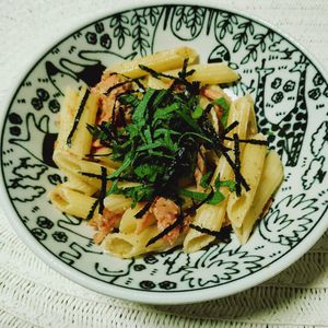 M＊Pの作ってみた!投稿(焼いた鮭と合わせるだけ！焼き鮭の和風パスタ)