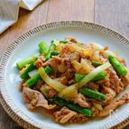 豚こまとアスパラのスタミナオイマヨ炒め【下味冷凍ＯＫ】