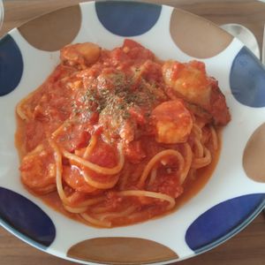 ゆの作ってみた!投稿(シーフードミックスで＊チーズとろけるペスカトーレ)