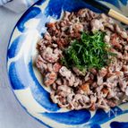 大葉香る・豚コマ肉のさっぱり炒め♪