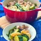 ＊鶏もも肉と新れんこんと夏野菜のオイスター蒸し＊