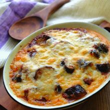 レンジで簡単！！なすのミートグラタン