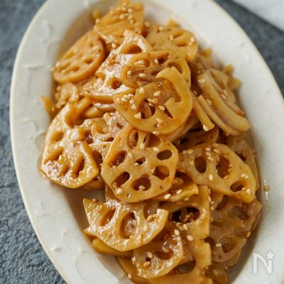 1分副菜『甘辛オイスター蓮根』レンジで簡単！お弁当にも♡