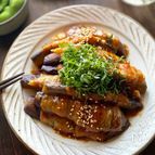 大葉たっぷり！なすの肉巻き甘味噌だれ