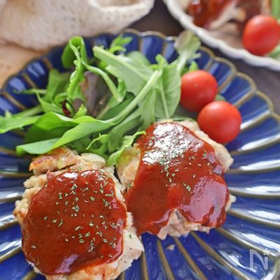 ジューシー♡手作りソースの豚こまハンバーグ