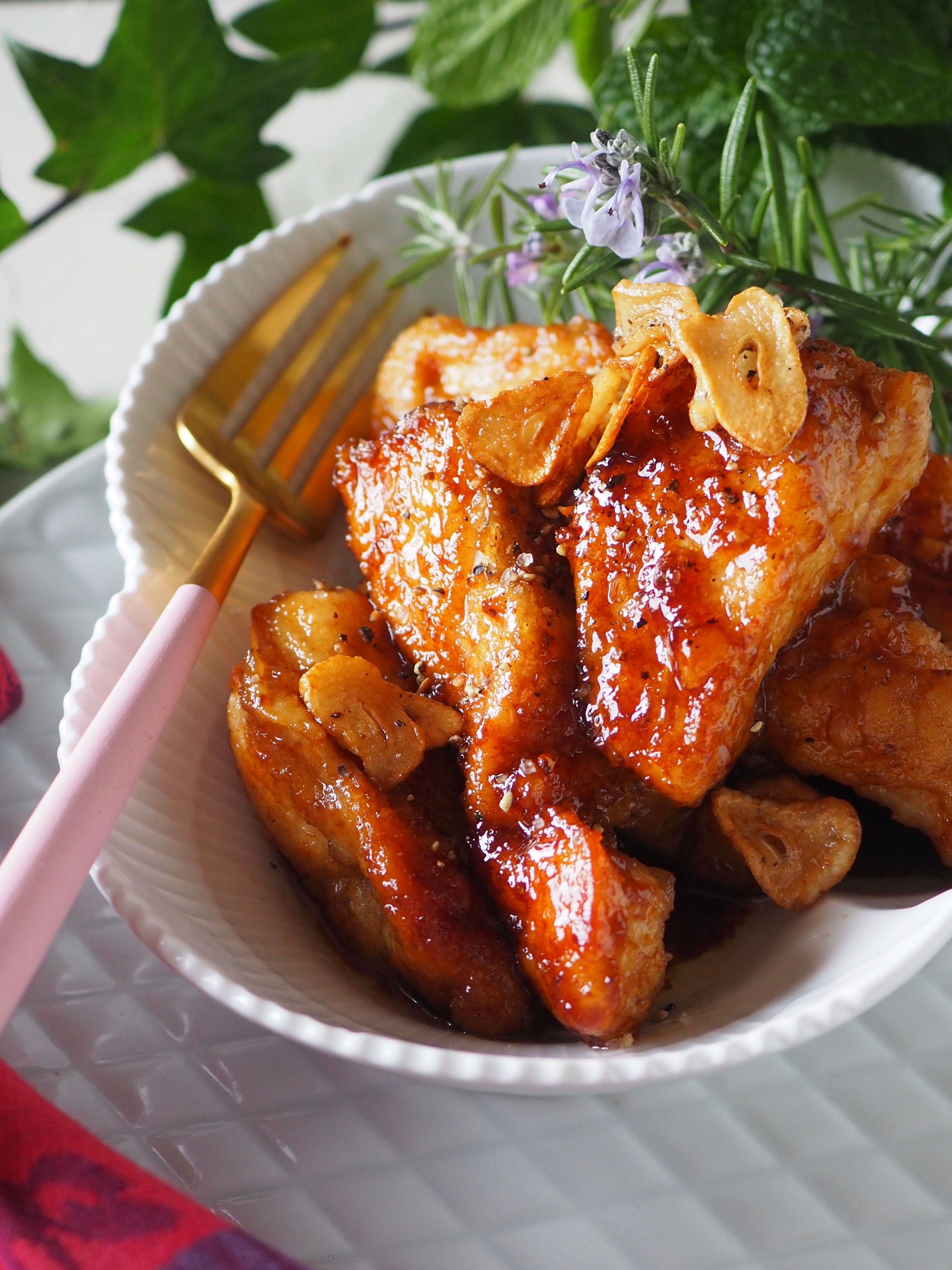 むね肉でピリ辛にんにくバッファローチキン＊ご飯ビールおかわり