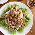 『豚肉と叩き長芋の中華風ねぎドレサラダ』さっぱりヘルシー♬