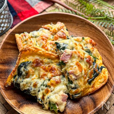 玉子焼鍋で《お揚げの♡ほうれん草キッシュ風》