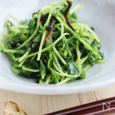 豆苗と塩コンブのナムル