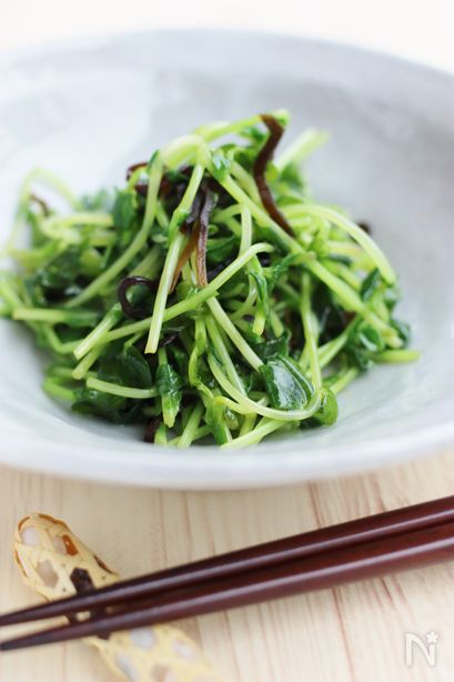 豆苗と塩コンブのナムル