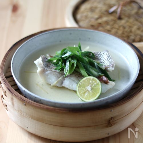 鯛の九条ねぎ蒸し