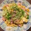 たりおの作ってみた!投稿(ベーコンとレタスのチーズ卵炒め)