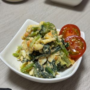みーこの作ってみた!投稿(和風×マヨでやみつきに♪【ほうれん草のおかかマヨサラダ】)
