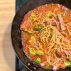【和×洋】アボカドとベーコンの出汁トマパスタの工程3