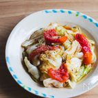 野菜を食べる日。キャベツの夏味炒め。