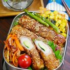 ボリューム満点♪ズッキーニ入り丸ごとちくわの豚バラ肉巻き
