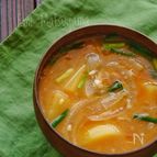 テンジャンチゲ風じゃがいも納豆汁