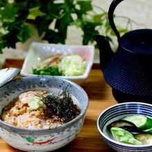 練りごまたっぷりのカンパチ茶漬け