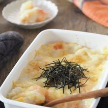 簡単お餅アレンジ。【明太とろろグラタン】