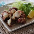 タコのから揚げ、バジル風味