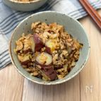 さつまいもと塩昆布の炊き込みご飯