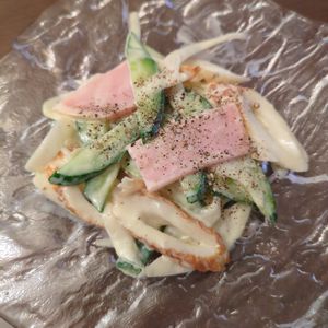 たりおの作ってみた!投稿(☆きゅうりと玉ねぎとハムのコールスロー☆)