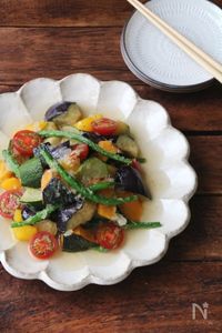 彩夏野菜のみぞれ揚げ浸し。