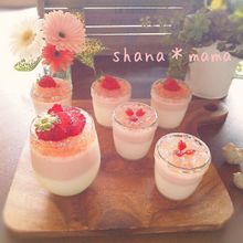 グラデーションいちごミルクプリン♪