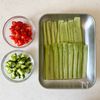 豆腐ときゅうりとトマトの冷しゃぶサラダの工程2