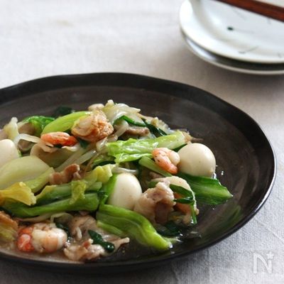 春キャベツの八宝菜。